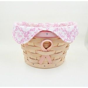 Longaberger Horizon of Hope 2007 Whitewash Oval Hanging Basket Liner Protector